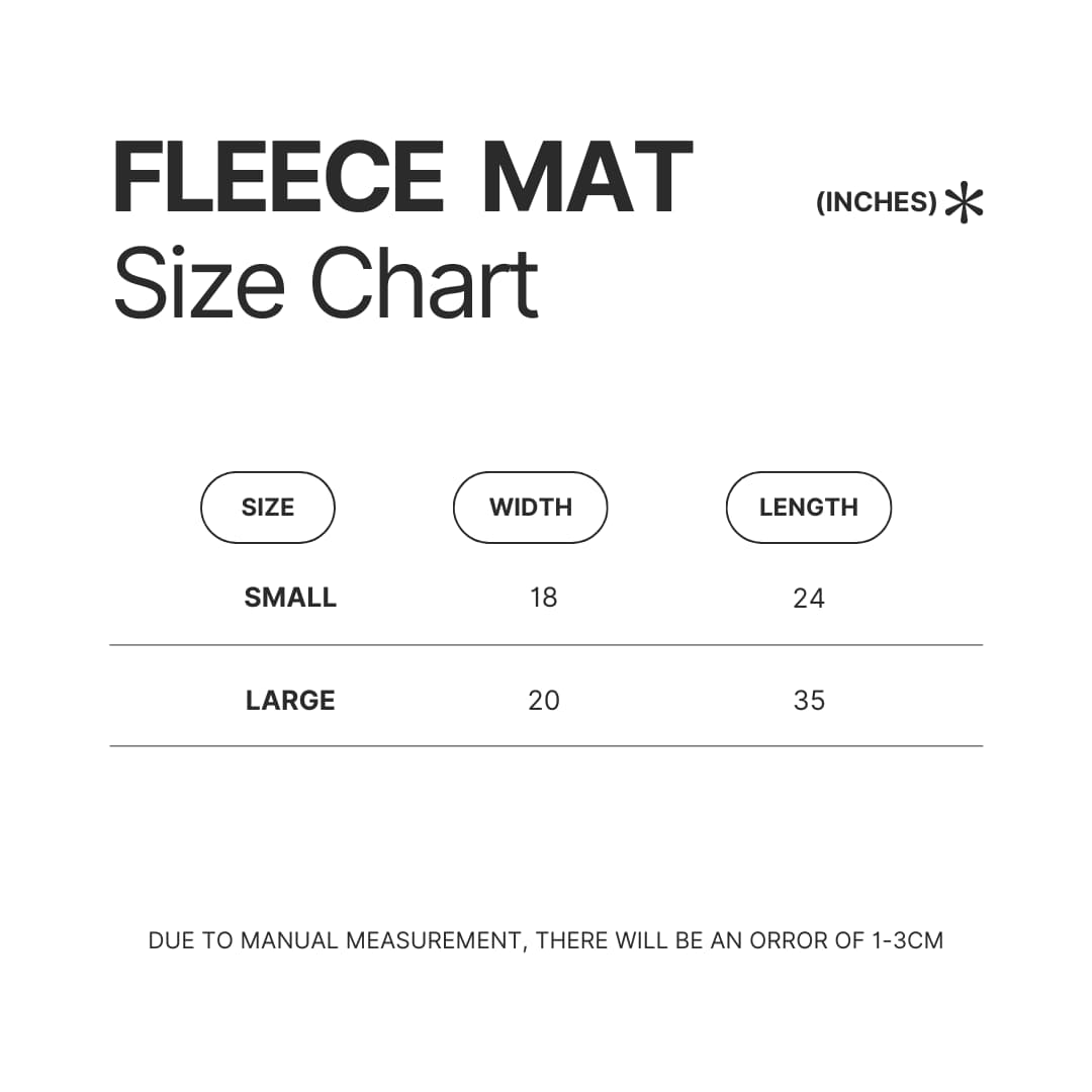 Fleece Mat Size Chart - Power Rangers Store