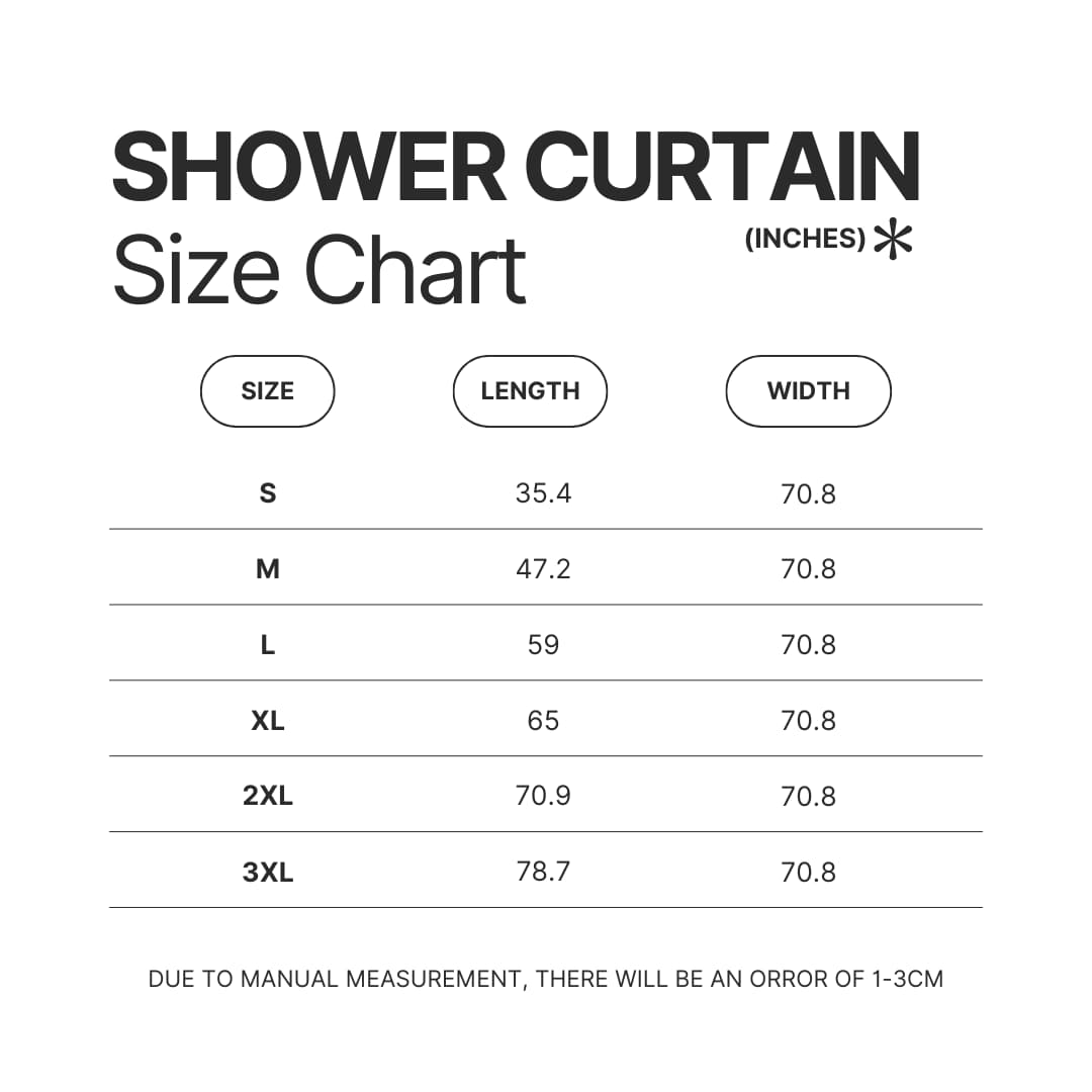 Shower Curtain Size Chart - Power Rangers Store