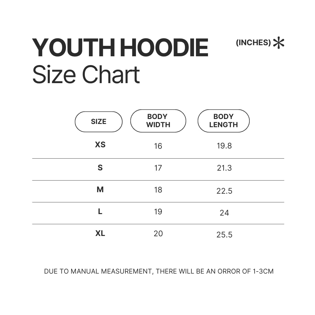 Youth Hoodie Size Chart - Power Rangers Store
