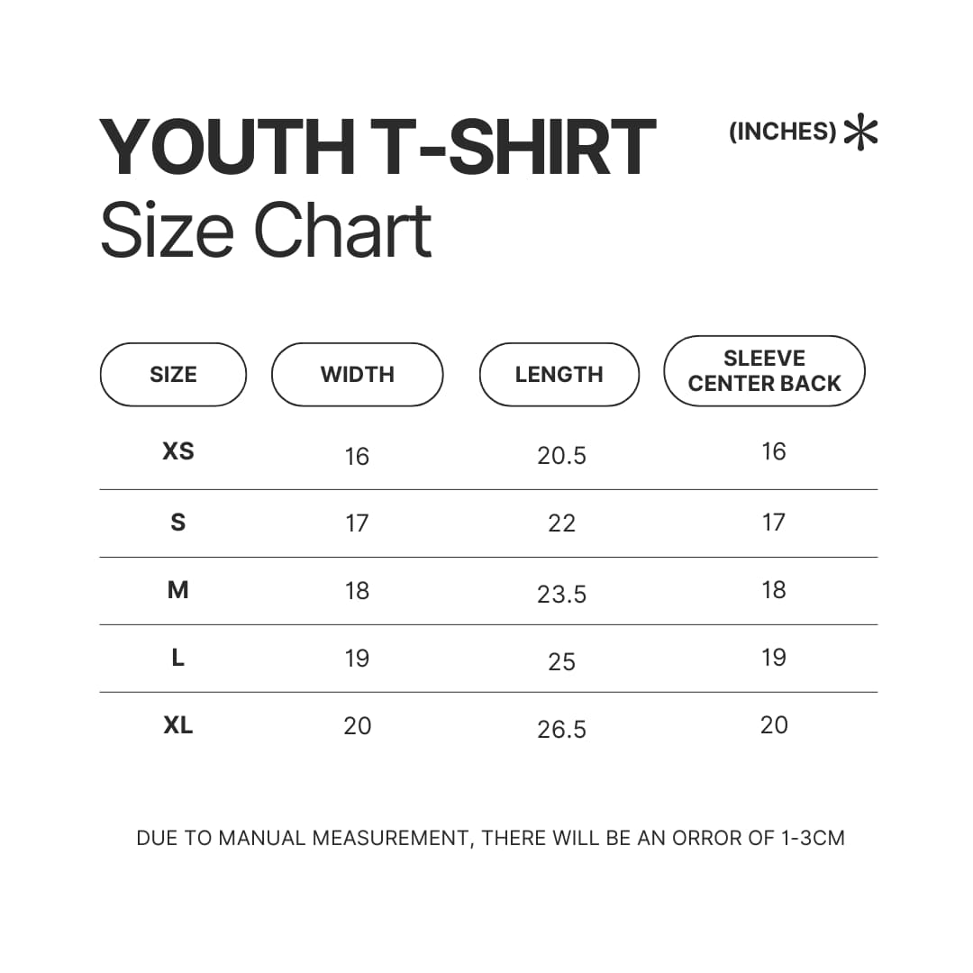 Youth T shirt Size Chart - Power Rangers Store