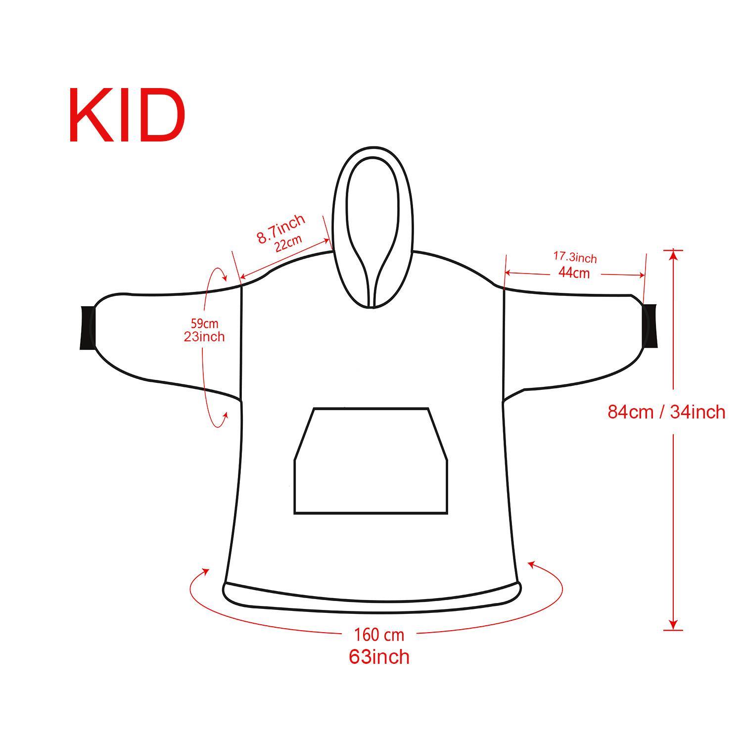 snug hoodie kid size chart - Power Rangers Store