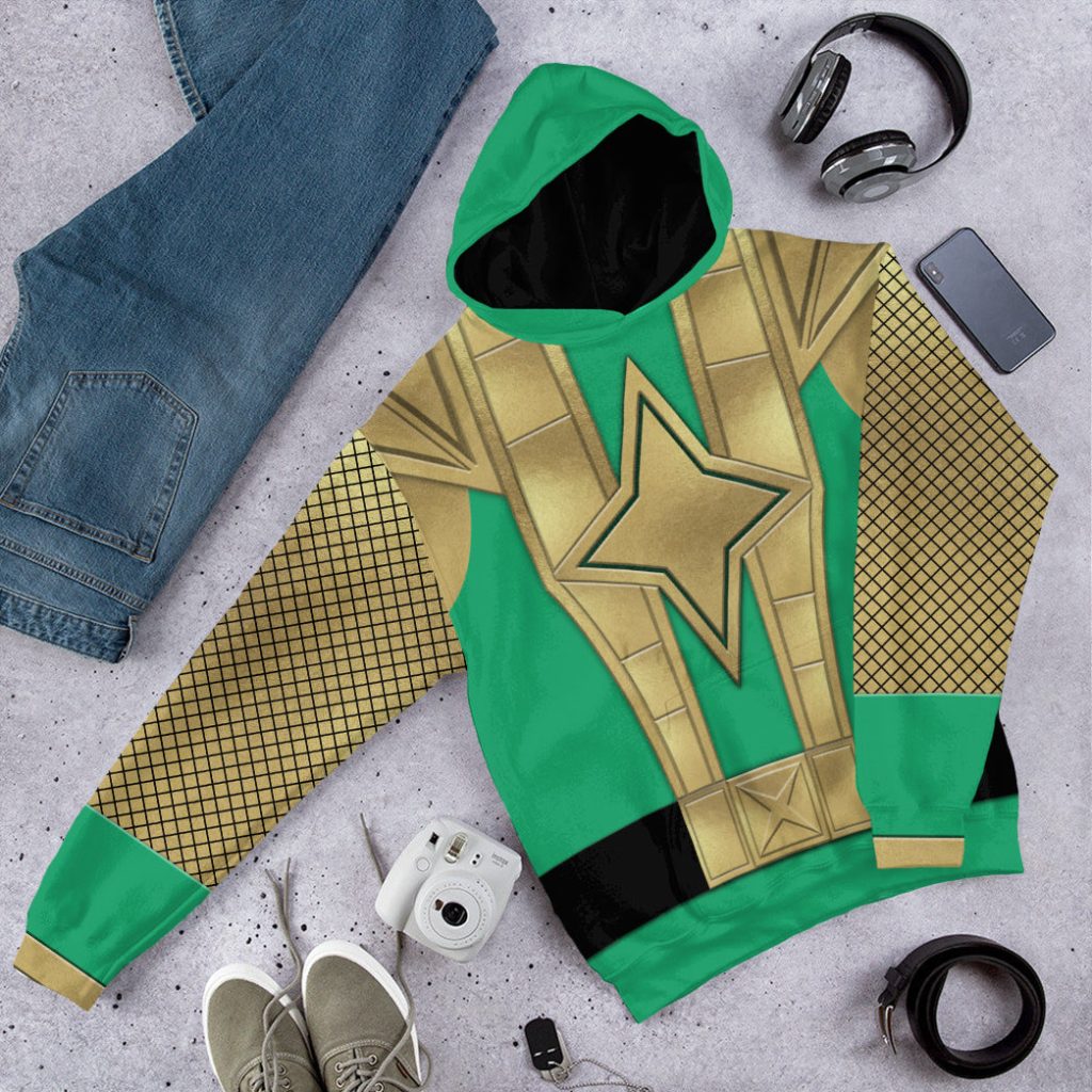 3D Green Samurai Rangers Ninja Storm 3D Hoodie - Image 4