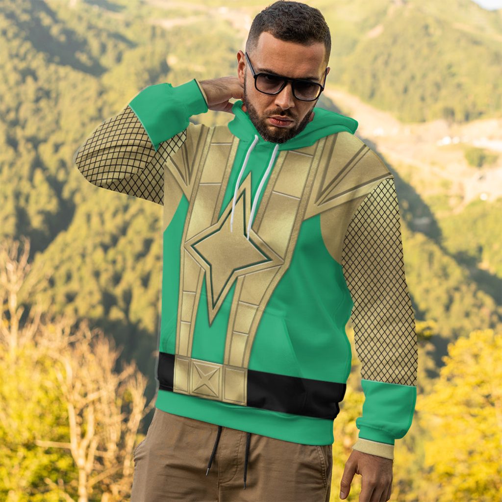 3D Green Samurai Rangers Ninja Storm 3D Hoodie - Image 5