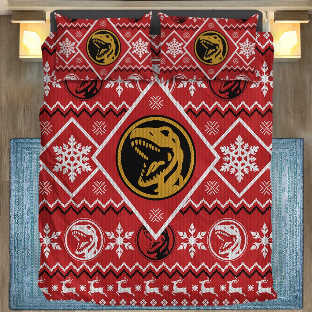 3D Mighty Morphin Red Power Ranger  Bedding Set - Image 3