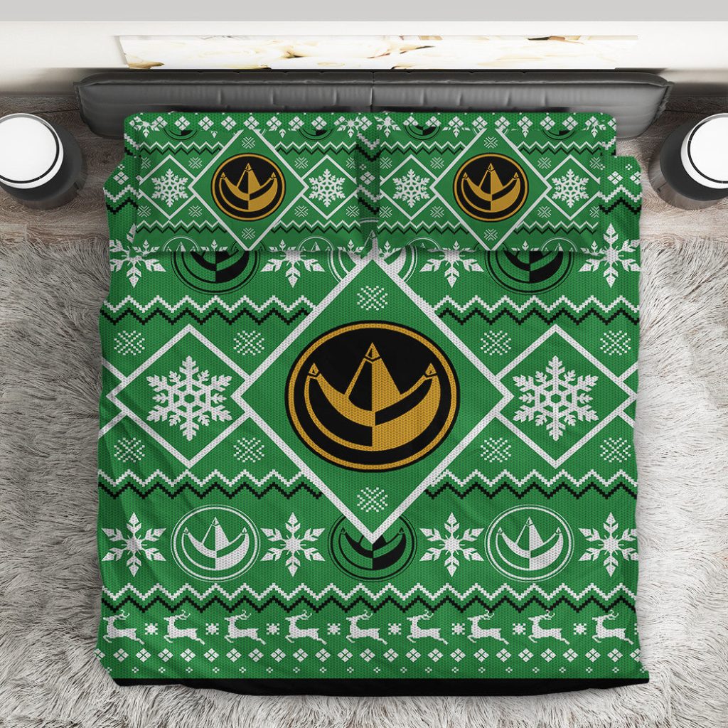 3D Mighty Morphin Green Power Ranger  Bedding Set