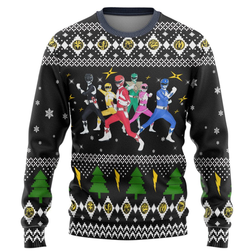 3D Mighty Morphin Power Rangers Christmas Ugly Christmas Sweater