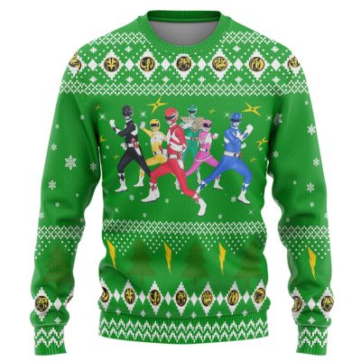 3D Mighty Morphin Power Rangers Christmas Ugly Sweater