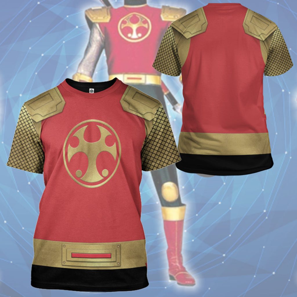 3D The Crimson Thunder Rangers Ninja Storm 3D T-shirt - Image 3