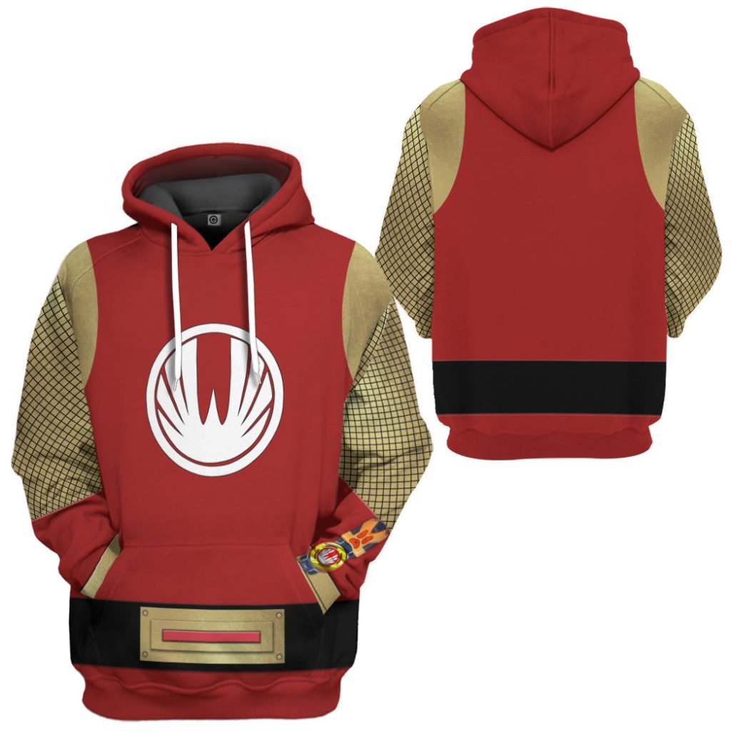 3D The Red Wind Rangers Ninja Storm 3D Hoodie - Image 2