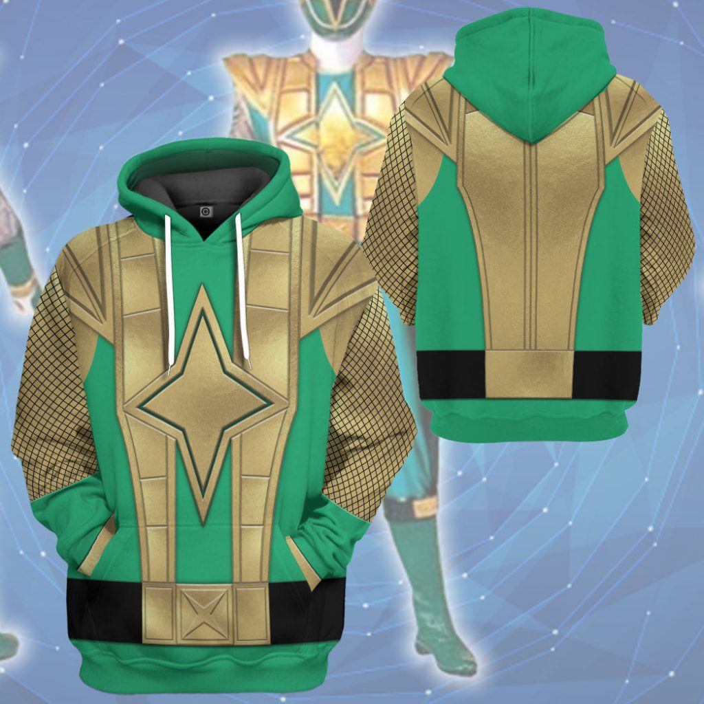 3D Green Samurai Rangers Ninja Storm 3D Hoodie - Image 3