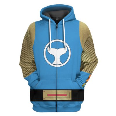 3D The Blue Wind Rangers Ninja Storm Zipped Hoodie