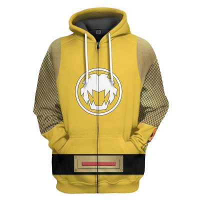 3D The Yellow Wind Rangers Ninja Storm Zipped Hoodie