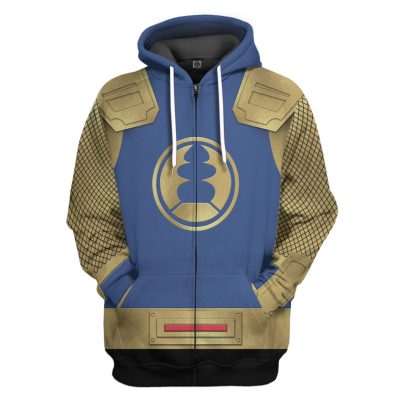 3D The Navy Thunder Rangers Ninja Storm Zipped Hoodie