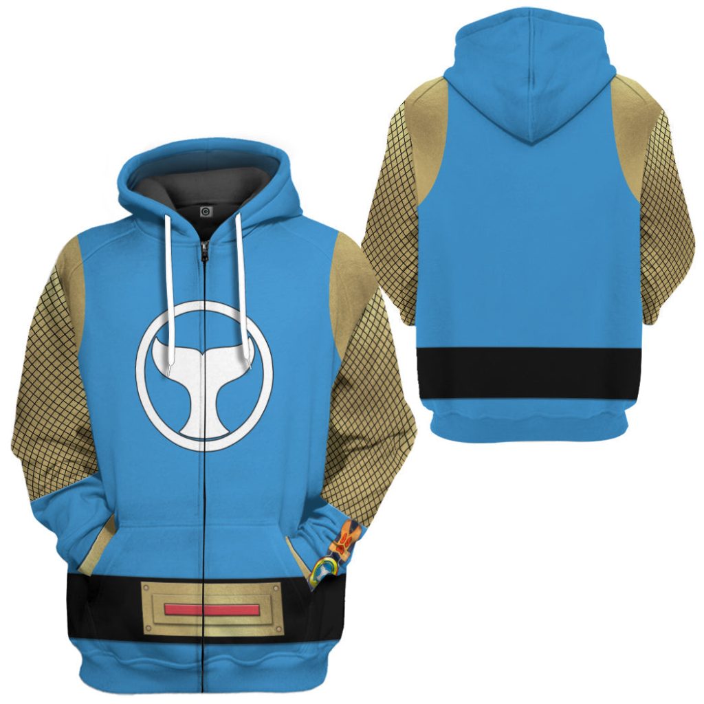 3D The Blue Wind Rangers Ninja Storm Zipped Hoodie - Image 2