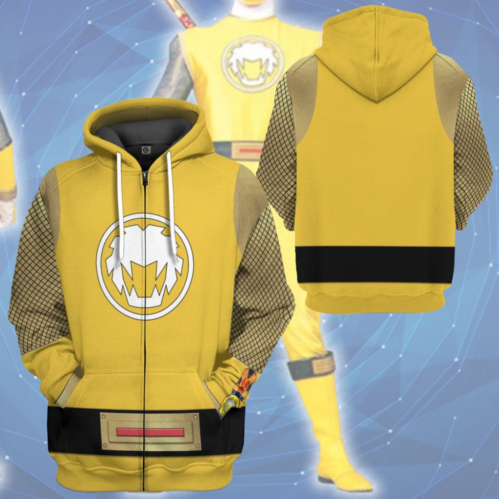 3D The Yellow Wind Rangers Ninja Storm Zipped Hoodie - Image 3