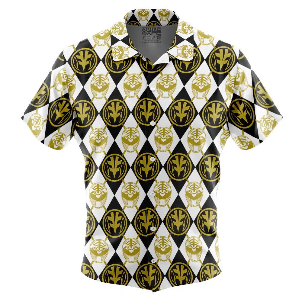 Argyle White Ranger Power Rangers Button Up Hawaiian Shirt