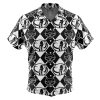 Black Ranger Pattern PR Short Sleeve Hawaiian Shirt FRONT mockup - Power Rangers Store