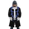 Blue Psycho Rangers AOP Hooded Cloak Coat FRONT Mockup - Power Rangers Store
