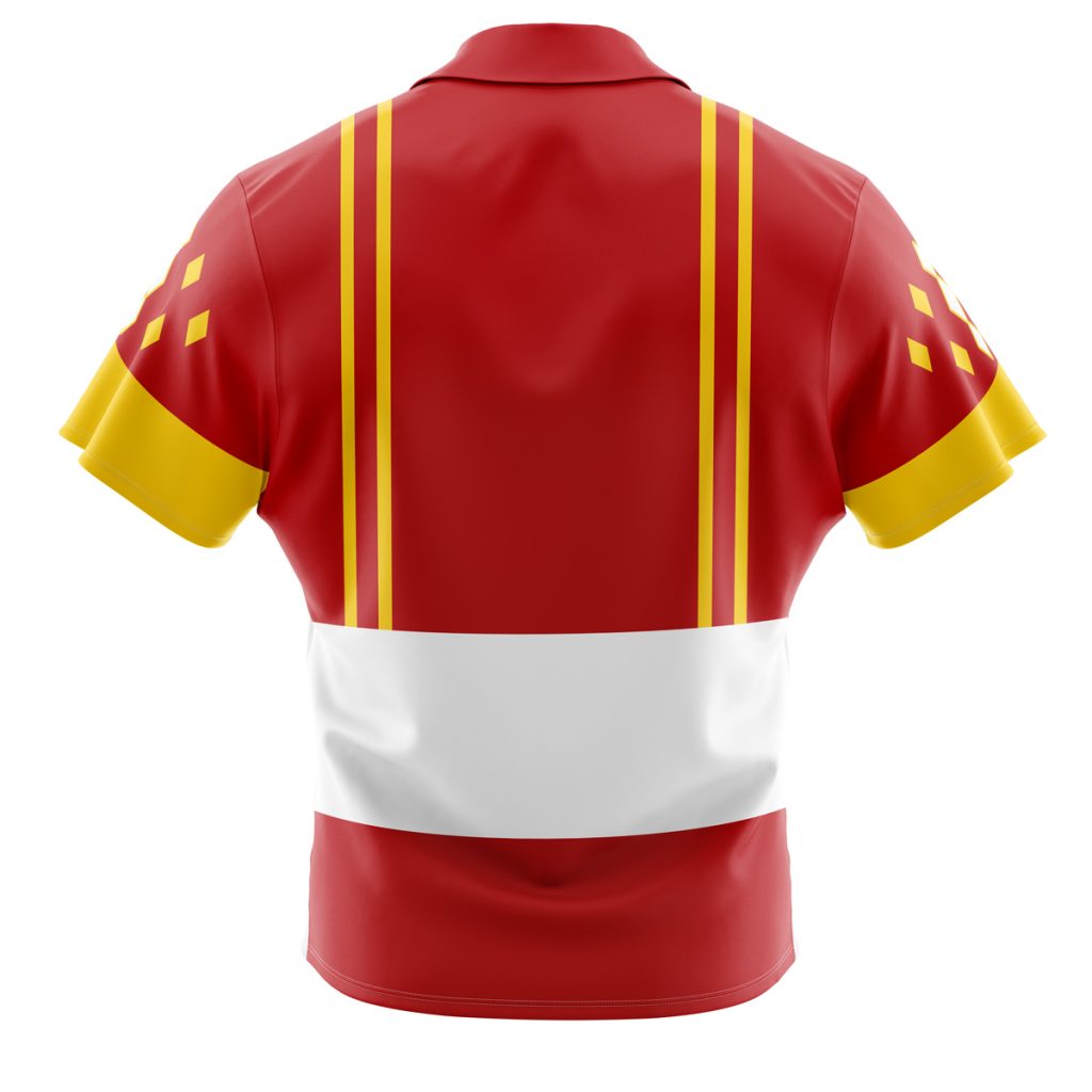 Red Ranger Ninjetti  Rangers Button Up Hawaiian Shirt - Image 2