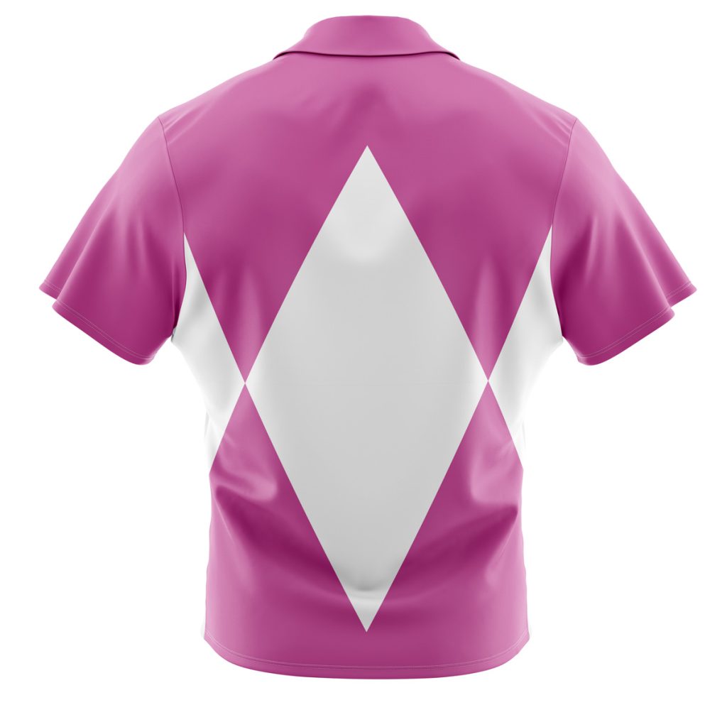 Pink Ranger Mighty Morphin Power Rangers Button Up Hawaiian Shirt - Image 2