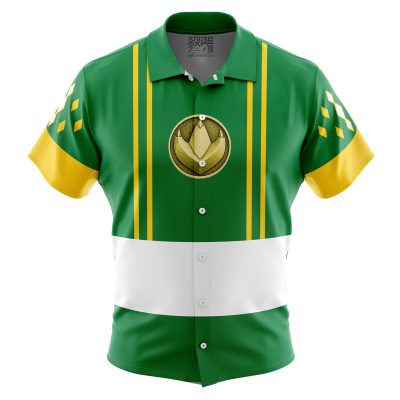 Green Ranger Ninjetti  Rangers Button Up Hawaiian Shirt