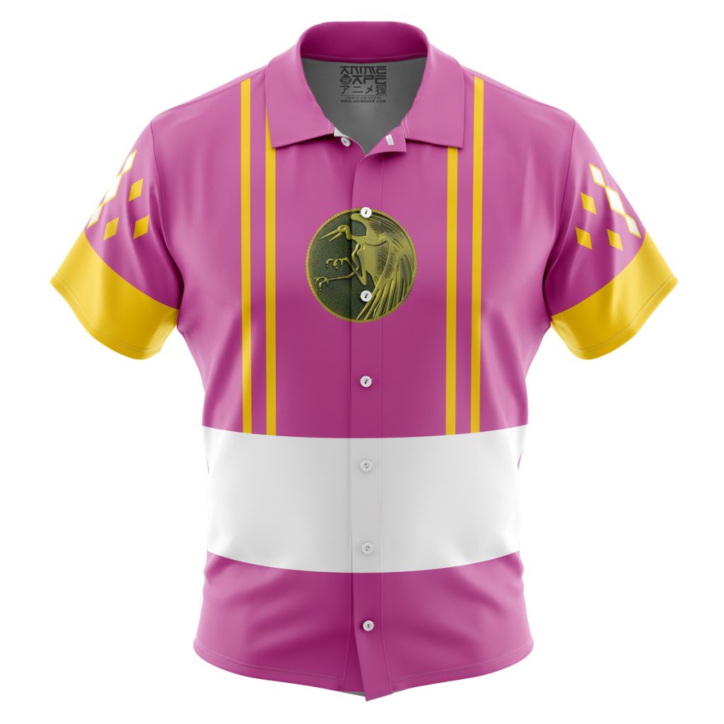 Pink Ranger Ninjetti  Rangers Button Up Hawaiian Shirt