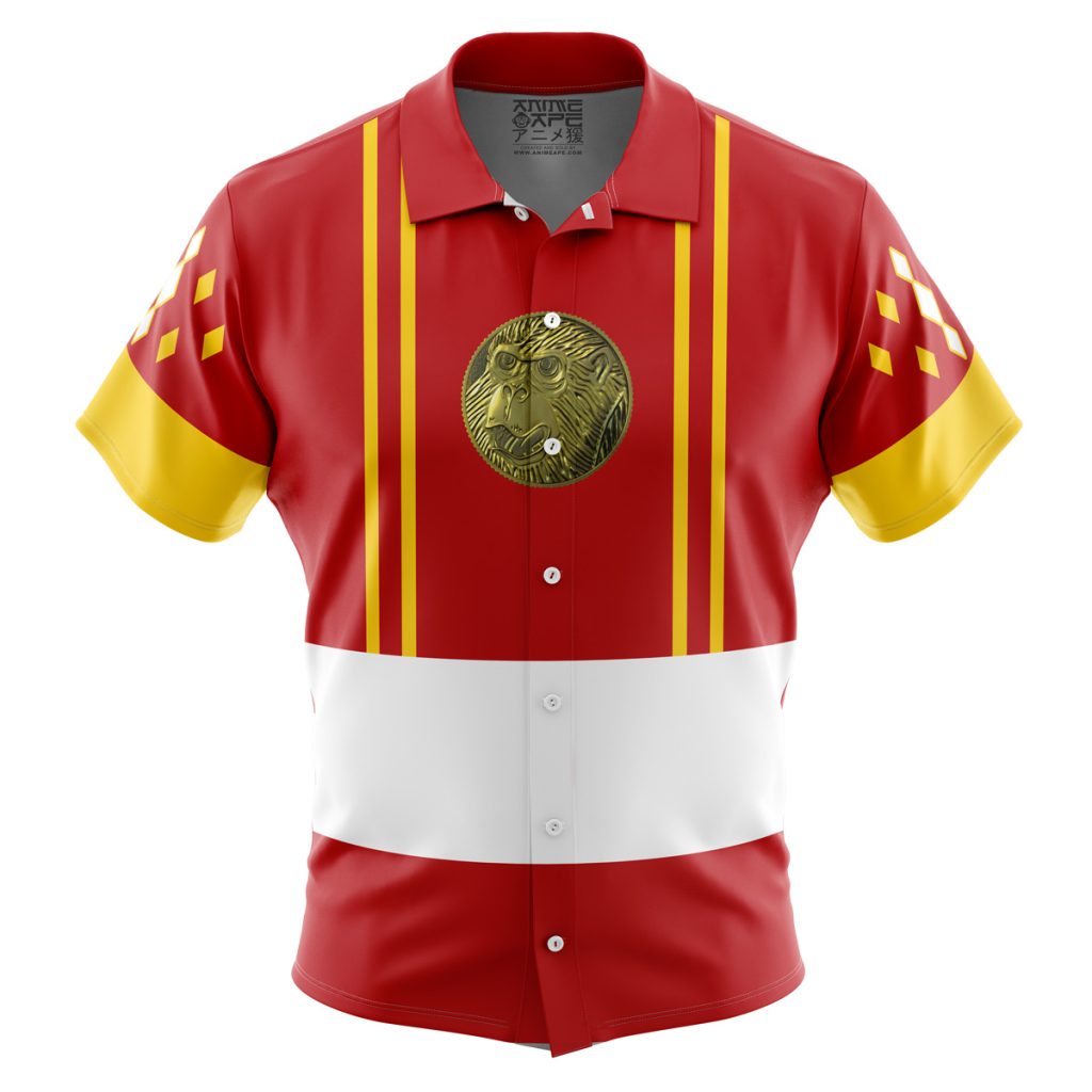 Red Ranger Ninjetti  Rangers Button Up Hawaiian Shirt
