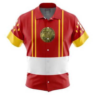 Red Ranger Ninjetti  Rangers Button Up Hawaiian Shirt
