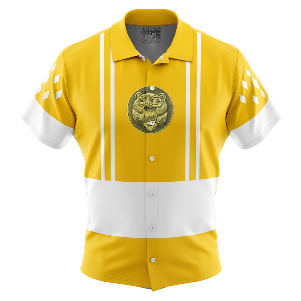 Yellow Ranger Ninjetti  Rangers Button Up Hawaiian Shirt