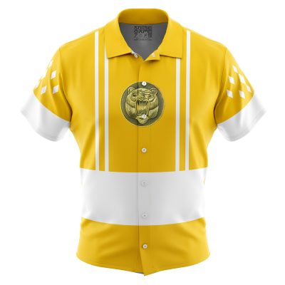 Yellow Ranger Ninjetti  Rangers Button Up Hawaiian Shirt