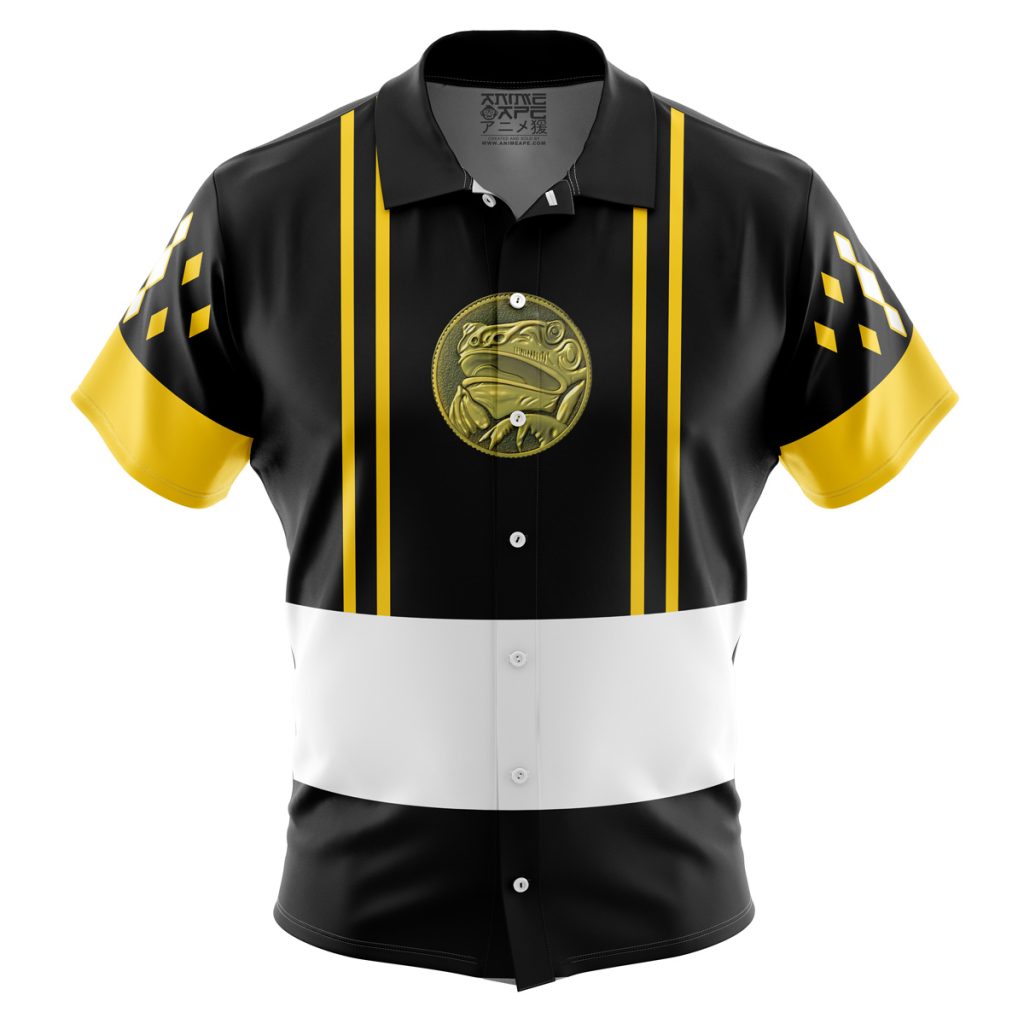 Black Ranger Ninjetti  Rangers Button Up Hawaiian Shirt