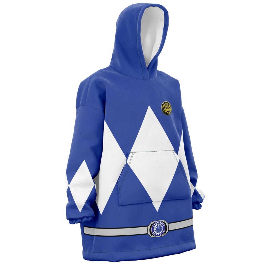 Blue Ranger Mighty Morphin Power Rangers Snug Oversized Blanket Hoodie - Image 3