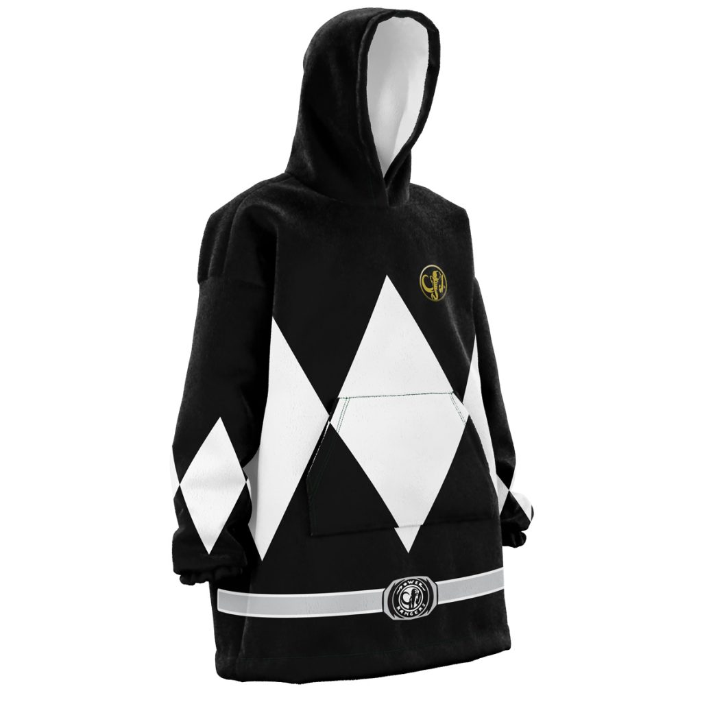 Black Ranger Mighty Morphin Power Rangers Snug Oversized Blanket Hoodie - Image 3