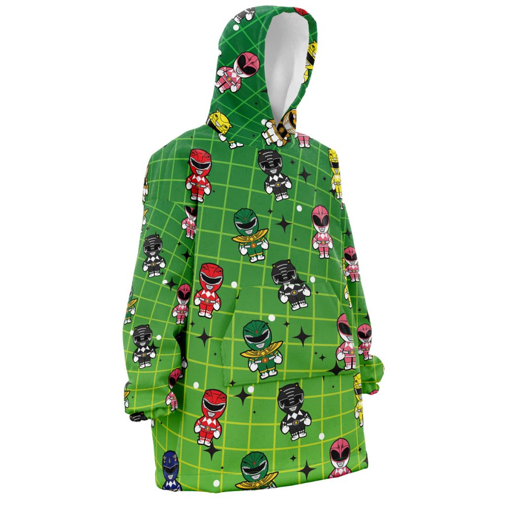 Chibi Mighty Morphin Power Rangers Pattern Snug Oversized Blanket Hoodie - Image 3