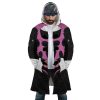 Pink Psycho Rangers AOP Hooded Cloak Coat FRONT Mockup - Power Rangers Store