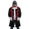 Red Psycho Rangers AOP Hooded Cloak Coat FRONT Mockup - Power Rangers Store