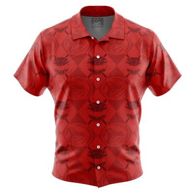 Red Ranger Pattern Power Rangers Button Up Hawaiian Shirt