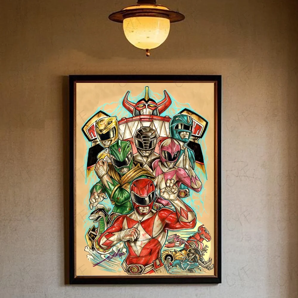 Movie Mighty Morphin Power Rangers Retro Wall Art
