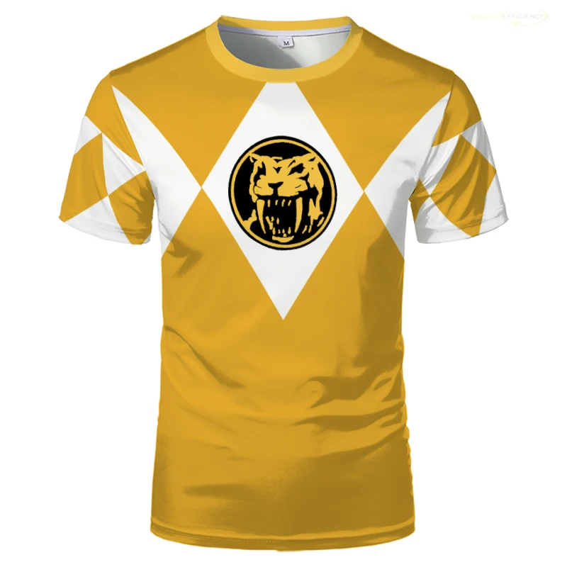 Power Ranger Animation Yellow 3D T-shirt