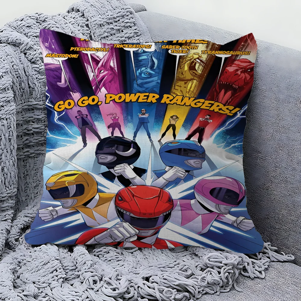 MMPR Power Go Go Rangers  Throw Pillow