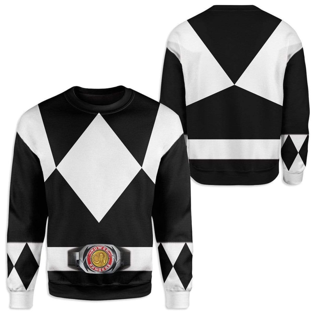 Cosplay Black MIGHTY MORPHIN Power Ranger 3D Sweatshirt - Image 2