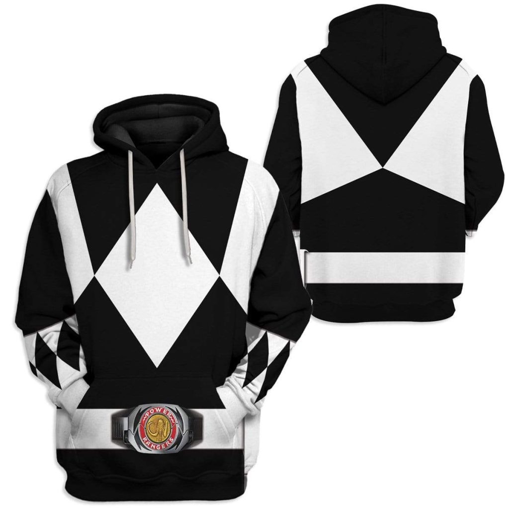 Cosplay Black MIGHTY MORPHIN Power Ranger  3D Hoodie - Image 2