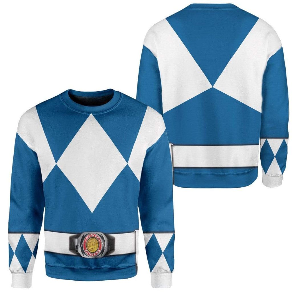 Cosplay Blue MIGHTY MORPHIN Power Ranger 3D Sweatshirt - Image 2