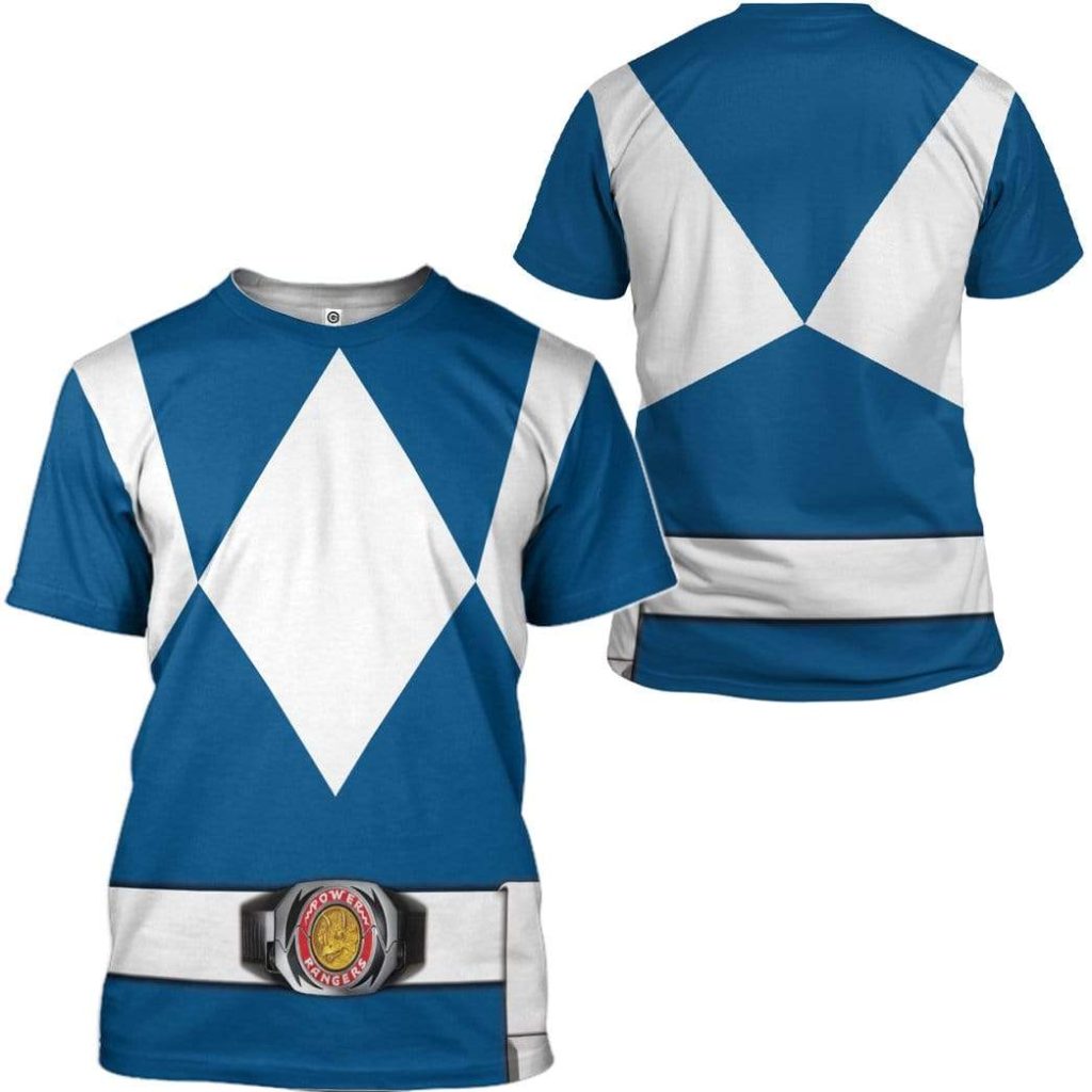 Blue MIGHTY MORPHIN Power Ranger 3D T-shirts - Image 2