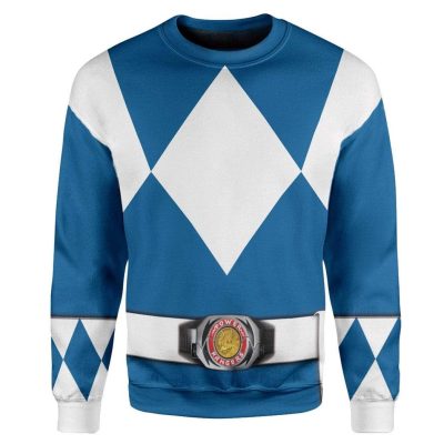 Cosplay Blue MIGHTY MORPHIN Power Ranger 3D Sweatshirt