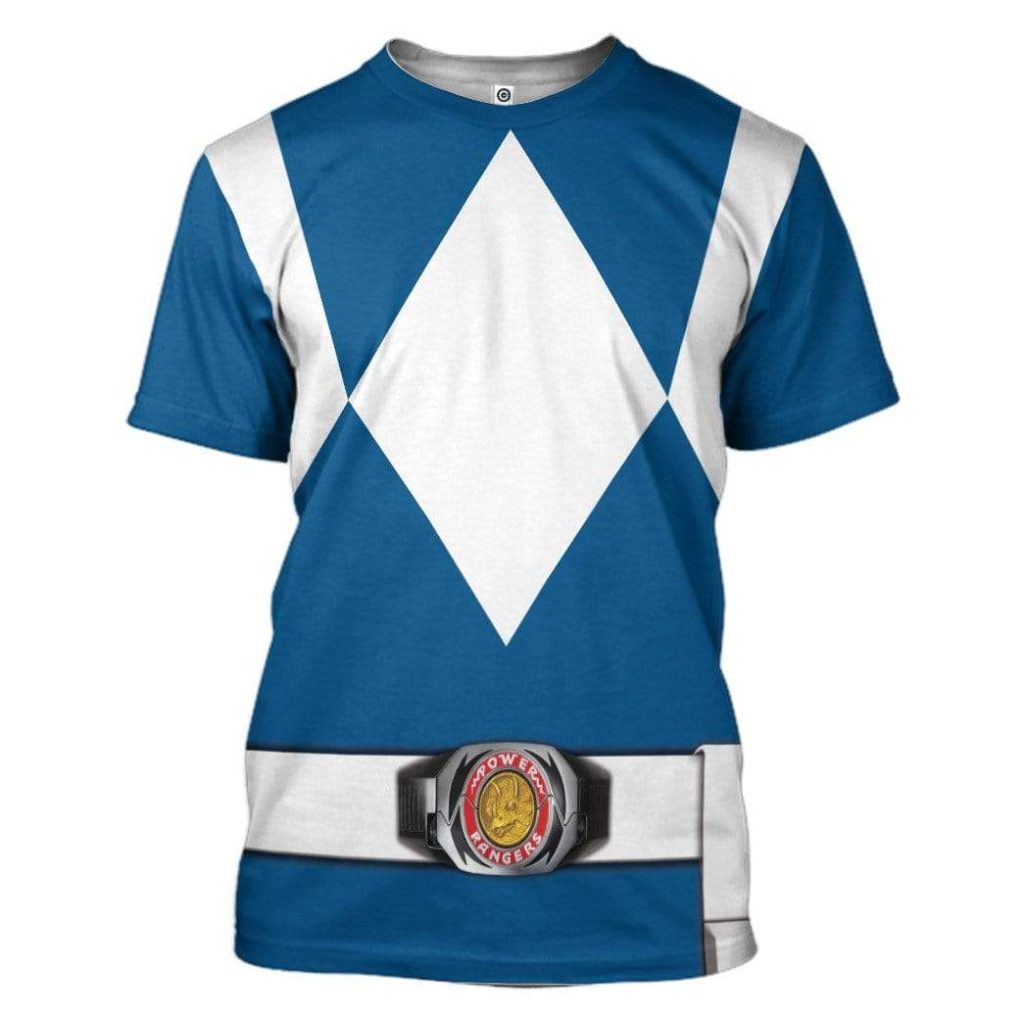 Blue MIGHTY MORPHIN Power Ranger 3D T-shirts