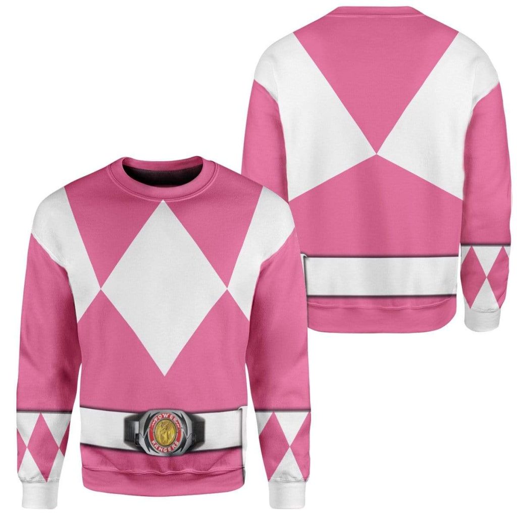 Cosplay Pink MIGHTY MORPHIN Power Ranger 3D Sweatshirt - Image 3