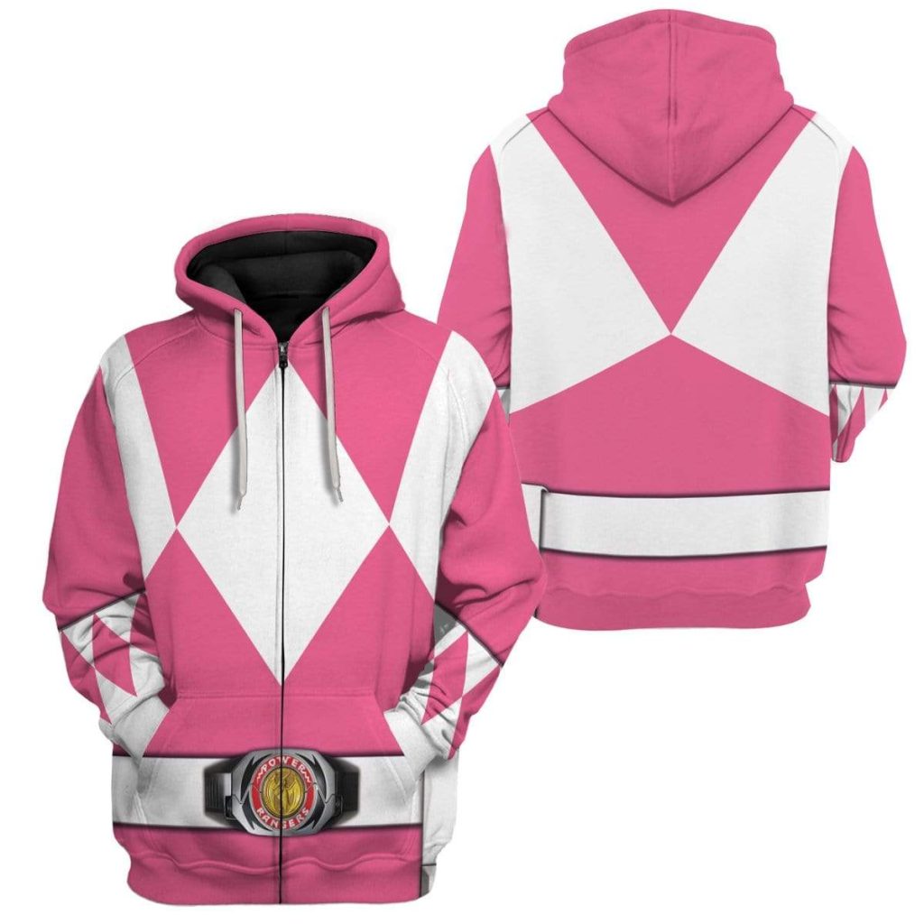 Cosplay Pink MIGHTY MORPHIN Power Ranger  3D Hoodie - Image 2