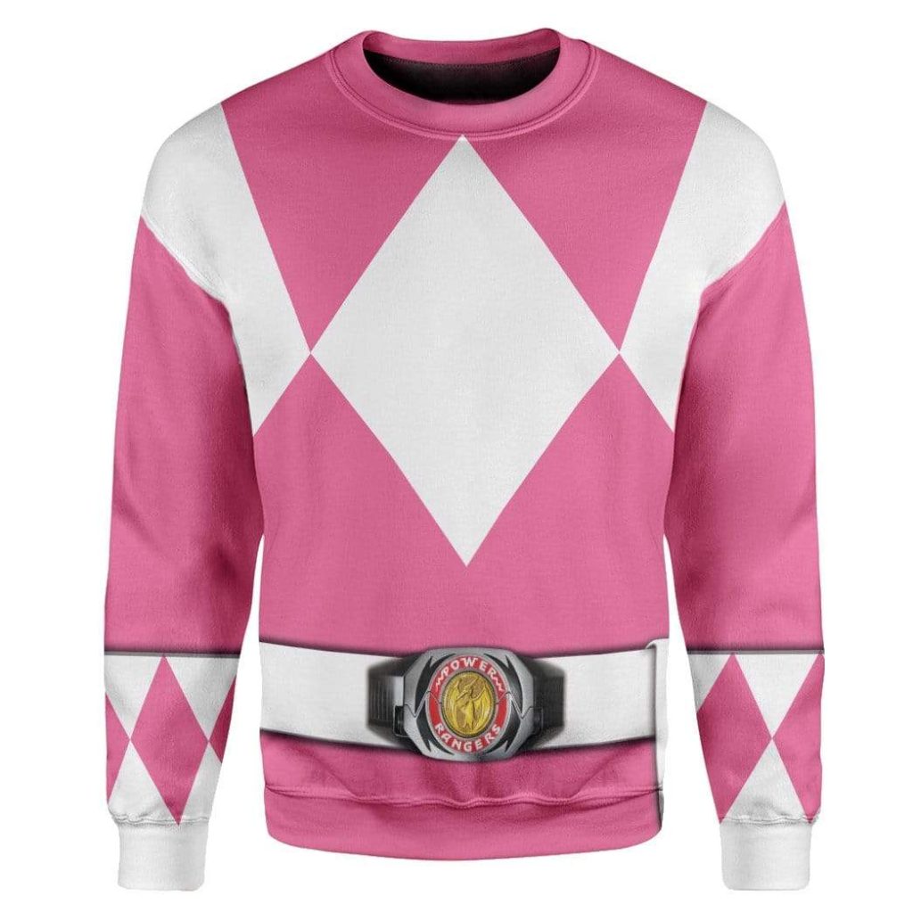 Cosplay Pink MIGHTY MORPHIN Power Ranger 3D Sweatshirt