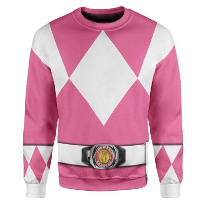 Cosplay Pink MIGHTY MORPHIN Power Ranger 3D Sweatshirt